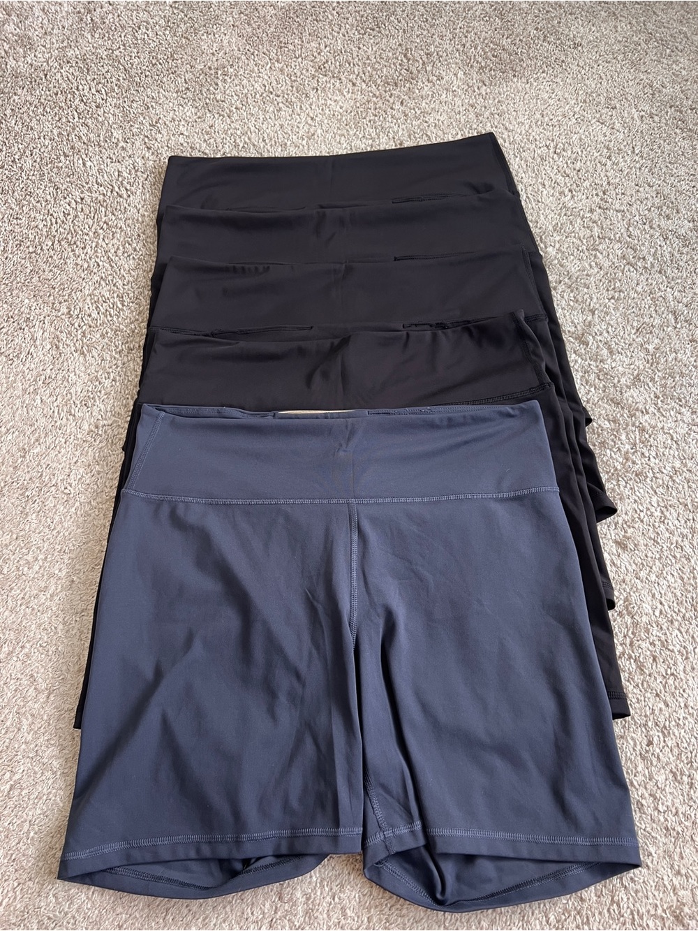 Old Navy PowerSoft High Rise Bike Shorts XL Lot of 5 Black Navy 6”